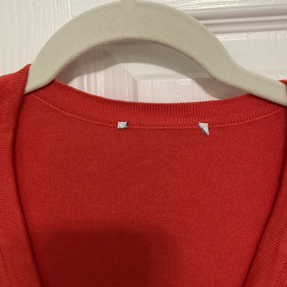 2 Isaac Mizrahi Sweaters - Coral Peplum, Coral Tie Dye Shrug Cardigan - Picture 3 of 16